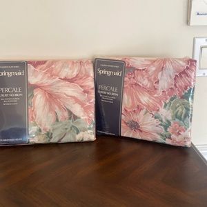 NWT Springmaid ginelle percale queen fitted flat sheet set